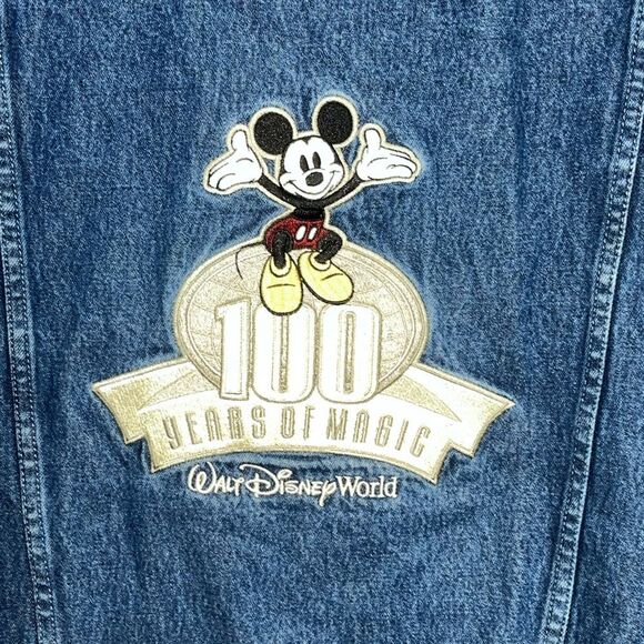 Walt Disney World 100 Years of Magic Embroidered Denim Jean Jacket Size Small - Picture 3 of 6